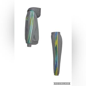 Adidas Boys Game Fade 2 piece sweat pant set in Gray| Size: L 14/16